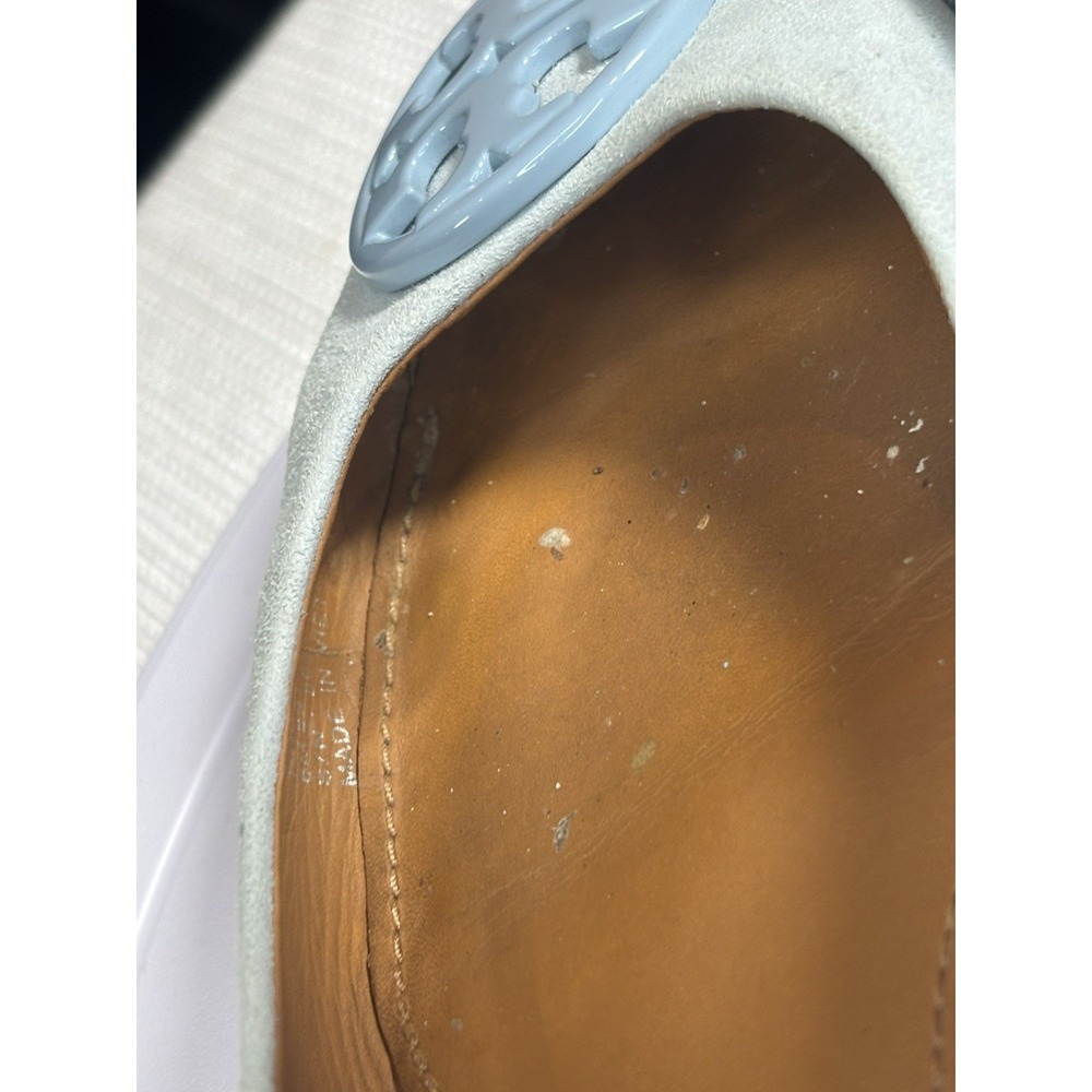 Tory Burch blue  Suede kid Chelsea Ballet Flats, sz 6B, Pre-owned, no box or bag - Picture 12 of 15